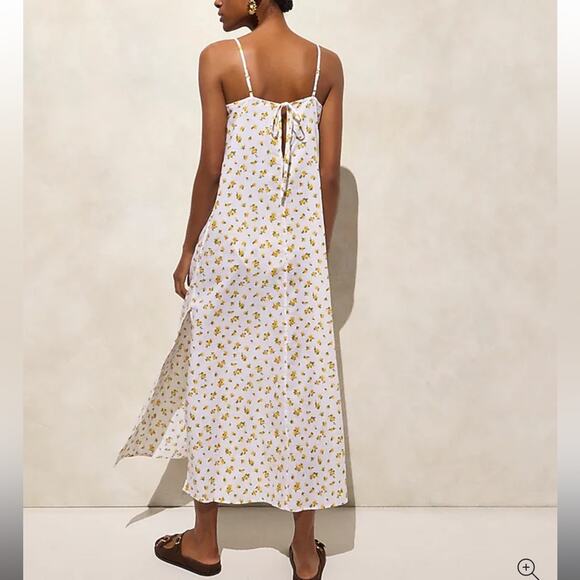 J.Crew Linen-cotton blend tie-back midi dress - Picture 3 of 8